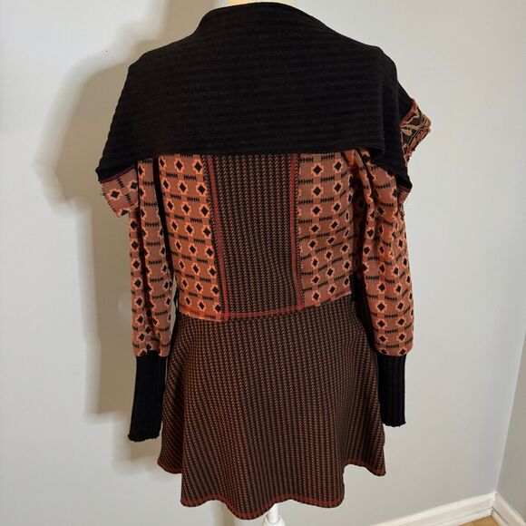 BKE Women's Boho Floral Geometric Open Cardigan Sweater‎ Size Small - Picture 3 of 6